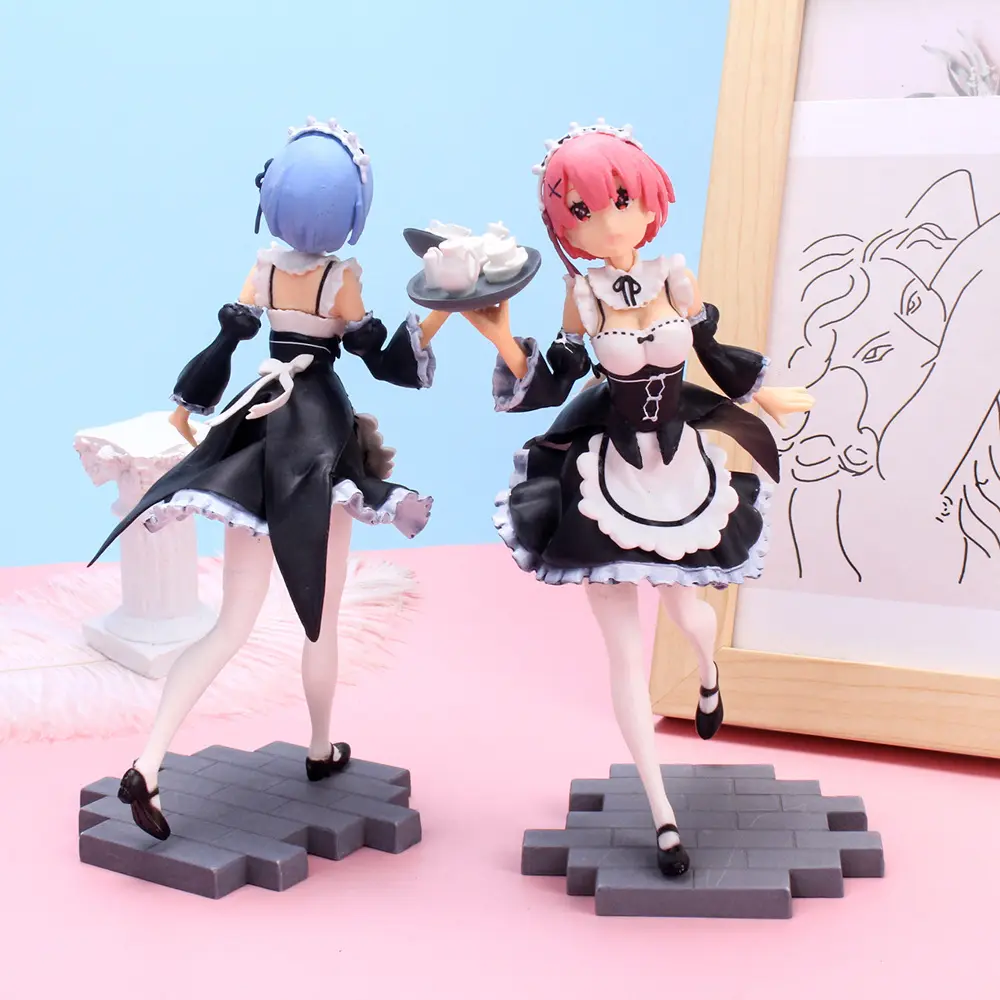 Re:Life In un mondo diverso da Zero Rem Ram maid outfit scenery artefatto decorazione Figurine modello In PVC Cartoon action figure