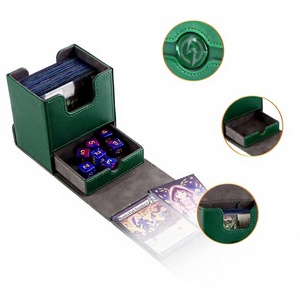 Boîte de rangement pour cartes à collectionner en cuir PU anti-rayures FX Premium, avec couvercle transparent protecteur - Product Image 1