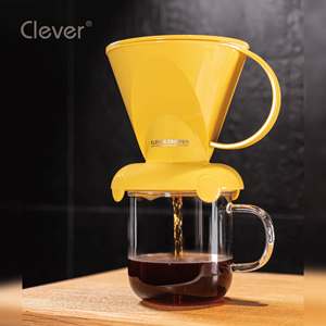 Cafetera de goteo manual trapezoidal amarilla Eastman Tritan, disponible para OEM, para hoteles, motels, B&B y restaurantes - Product Image 5