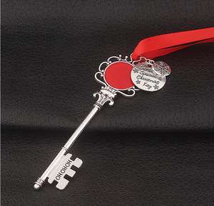 Kunci pintu Santa Claus ornamen gantung sublimasi dekorasi rumah kunci ajaib Santa Klaus untuk liontin perapian pohon Natal - Product Image 4