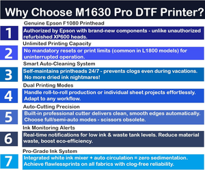Entrepôt USA - Pack DTF Lancelot Auto-Maintenance M1630 Pro avec découpeuse automatique et circulation d'encre blanche pour impression <span class=keywords><strong>de</strong></span> t-shirts DIY - Product Image 5