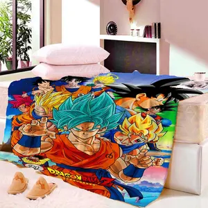 Cobertor de anime drag-on para filhotes, colcha macia de praia, capa de viagem quente para crianças, meninos e meninas, presente para Goku