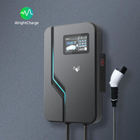 Borne de recharge murale pour véhicules électriques 7KW Triphasée AC Station intelligente RFID OCPP WiFi Écran LCD CE Type 2 Approuvée TUV WrightCharge