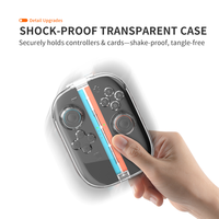 Étui transparent en cristal pour Nintendo Switch 2 Joy Pad Con, coque de protection magnétique avec étui de rangement pour cartes de jeu