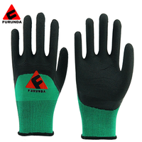 Gestrickte nylon mit latex beschichtet grip handschuhe handjob latex handschuhe 13 gauge polyester/nylon mit farbe latex schaum beschichtet arbeit gl