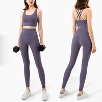 Nouveau ensemble de yoga 2 pièces vêtements de sport pour femme combinaison de musculation ensemble de leggings d'entraînement ensemble de gym fitness et de sport combinaisons de jogging pour femmes vente en gros
