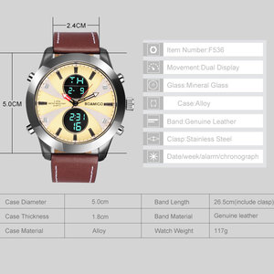 นาฬิกาข้อมือผู้ชายแบรนด์ <span class=keywords><strong>BOAMIGO</strong></span> ระดับไฮเอนด์ หรูหรา สีน้ำตาล ระบบ LED ควอตซ์ กันน้ำ พร้อมฟังก์ชั่นโครโนกราฟ ความแม่นยำสูง - Product Image 5