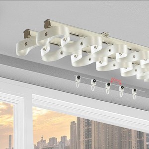 Rieles para Cortinas Onduladas en Forma de S, Resistentes al Óxido, de Bajo Costo, Rieles Ocultos para el Hogar, Rieles Invisibles para Cortinas de Voile Montados en el Techo - Product Image 1
