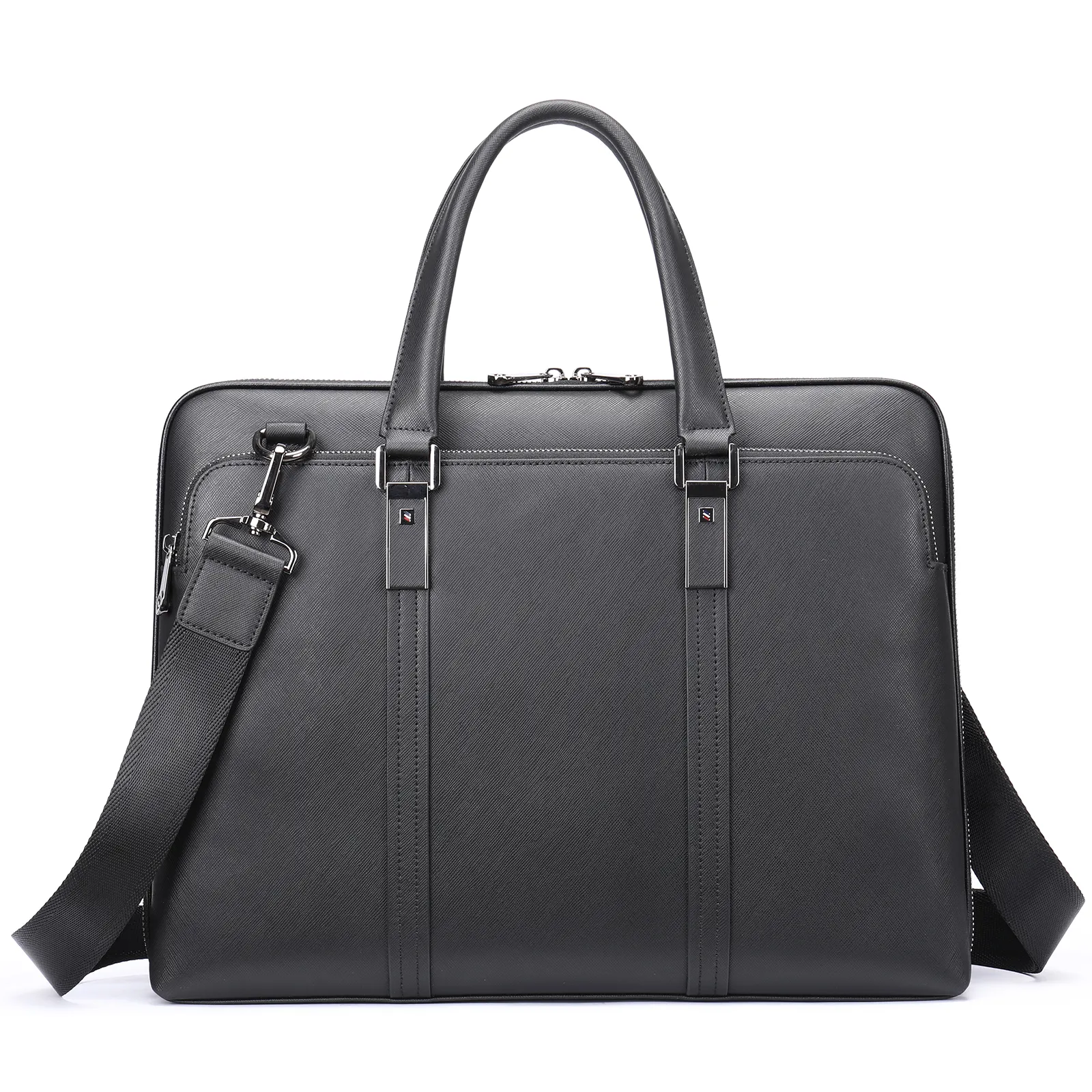 Fashion Men's Business Casual Saffiano Leather Laptop Bags Waterproof Handbag Briefcase for Lawyers