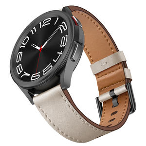 Bracelet en cuir véritable de qualité supérieure 20mm 22mm pour <span class=keywords><strong>Samsung</strong></span> Galaxy Watch 7 6 5 4 Garmin <span class=keywords><strong>fitbit</strong></span> Huawei Smart Watch Band - Product Image 3