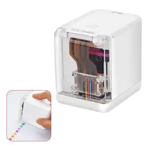 Mini impresora de color portátil, impresora de inyección de tinta de impresión inalámbrica para teléfono inteligente de texto personalizado, 1200 ppp con cartucho de tinta