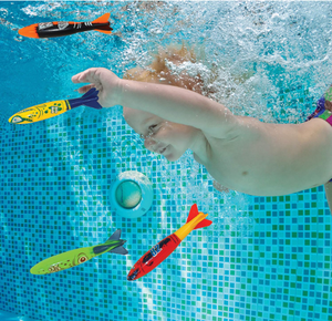 18 piezas de juguetes de piscina de buceo de niño con bolsa de almacenamiento incluye 4 anillos de piscina/Palos de buceo/4 bandidos/6 tesoros <span class=keywords><strong>juego</strong></span> de natación subacuática - Product Image 4