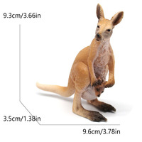 Figurines d'animaux en PVC transfrontalières : Kangourou, Éléphant, Lézard Rouge, Lion de Montagne – Jouets éducatifs pour la maternité