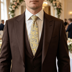 Corbatas para Hombre para Bodas, Corbata de Seda Clásica para Novios, Corbata de Poliéster Jacquard Tejida con Diseño Paisley, Juego de Corbatas para Hombre - Product Image 3