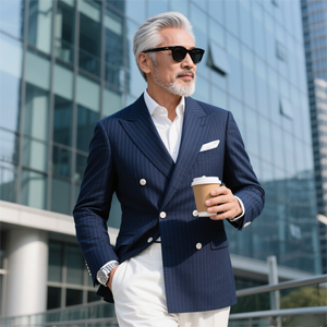 Veste à Carreaux Personnalisée pour Homme 20250808125, Noir à Rayures Blanches, Manches Longues, Coupe Régulière, Taille XXXL - Product Image 1