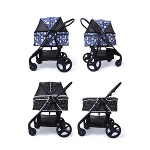 पालतू पशुओं की आपूर्ति निर्माताओं प्रत्यक्ष बिक्री पालतू घुमक्कड़ कुत्ता बिल्ली पिंजरे वाहक यात्रा pushchair foldable 1 में 3 सीट - Product Image 4