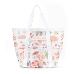 Sac de shopping réutilisable imperméable à motif mignon personnalisé en gros, sac de voyage en maille de nylon, sac de plage pour femmes, sac de week-end - Product Image 4