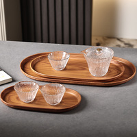 NEWELL Plateau de service Plats peu profonds Plateau de service en bois pour les fêtes Plateau de table à thé et à café