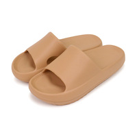 Claquettes en EVA souples pour intérieur et extérieur, pour femmes, couleur beige, semelle épaisse antidérapante, vente en gros, usine, faible MOQ