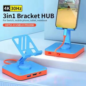 Portable 3 in 1 USB <b>C</b> Hub Adjustable Stand 100W PD <b>Charging</b> <b>Cable</b> 4K 60Hz 30Hz HDTV USB Adapter Stand for Game Accessories - Product Image 2