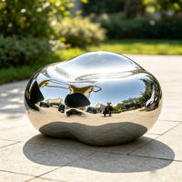 Sculpture moderne abstraite en acier inoxydable effet miroir, motif pavé, pour décoration artistique intérieure, cour et extérieur
