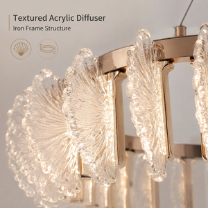 Lámpara de araña moderna de hierro con acabado dorado, diseño de anillo redondo LED tricolor para comedor, sala de estar, decoración interior del hogar - Product Image 3