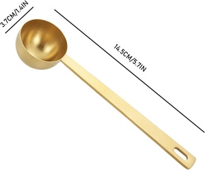 Cuillères doseuses en acier inoxydable écologiques à long manche, personnalisables avec logo et couleur, capacité 15 ml, pour café, thé et clip de sac - Product Image 2
