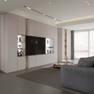 Meuble TV moderne de luxe avec éclairage LED, rangement élégant pour le divertissement à domicile ou à l'hôtel, pour le salon - Product Image 3