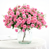 Buket Bunga Mawar Sutra Peony Berkualitas Tinggi, Dekorasi Pernikahan, Buket Centerpiece, Grosir Buket Bunga Artificial