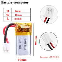 Batterie Li-polymère rechargeable Micro 401020 3.7v 80mah pour casques et lunettes 3D UN38.3