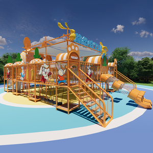 Estructura de juego no motorizada de punto de referencia Linda forma de conejo con carrera de obstáculos y sillas de columpio para inversión comercial - Product Image 6