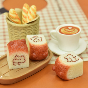 Cucciolo carino Toast in resina Flatback Cabochon casa delle bambole in miniatura cibo charm per fai da te custodia per telefono accessori decorazione - Product Image 5