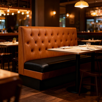 Ensemble de meubles de bar et de café rétro contemporain, table et chaises, ensemble de banquettes et de tables en cuir pour restaurant, pour l'intérieur