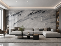 Dalles de marbre gris-blanc polies sur mesure, durables, pour appartements, hôtels, escaliers et revêtements muraux – Style industriel moderne