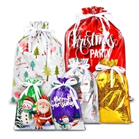 Sacs cadeaux en PE multi-tailles avec cordon de serrage pour Noël, anniversaires et autres fêtes – Emballage plastique en gros