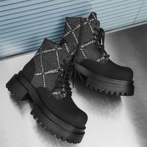 Chaussures de travail pour hommes, nouveau style urbain américain, bout rond, en daim, à lacets, antidérapantes, robustes, décontractées, à semelle épaisse - Product Image 5
