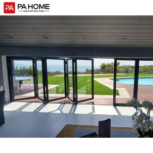 Porte pliante en aluminium pour balcon, double vitrage, verre trempé, insonorisée, moderne et luxueuse, sur mesure - Product Image 4