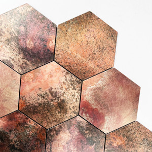 Tùy chỉnh hiện đại hình lục giác thiết kế kim loại ốp tường vỏ cam và dính đá nhìn nhà bếp phòng tắm <span class=keywords><strong>backsplash</strong></span> 4 mét độ dày - Product Image 3