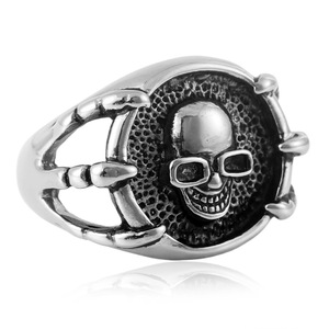 yunnique Retro Punk <b>Skull</b> Stainless Steel <b>Ring</b> For Men 21 Geometric Design Jewelry Gift - Product Image 3