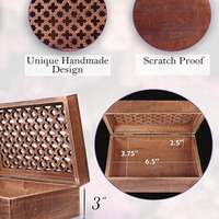 Boîte à souvenirs moyenne avec couvercle en treillis à charnière-Vernis moyen | Boîte décorative en bois | Boîte à souvenirs souvenir