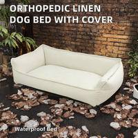 Canapé-lit orthopédique moderne en lin massif de luxe pour animaux de compagnie (chiens et chats) – Coussin respirant et confortable – Vente en gros – Fournisseur d'usine