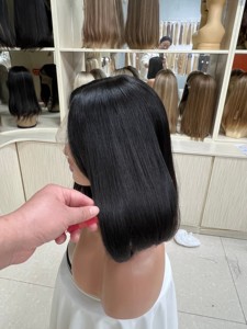Luxury Wholesale Chinese Hair Glueless <b>Wigs</b> Pre Plucked Raw Virgin Human Hair HD Transparent for Lace Front <b>Bob</b> Wave Small - Product Image 4