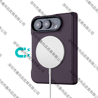 Étui à rabat en cuir végétalien pour iPhone Duo avec protection de charnière, fenêtre transparente et anneau magnétique N52 – Vente en gros