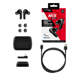 Hyperx Cloud Mix Buds 2 - Gaming Earbuds, Wireless 5.3,PC,PS5,PS4 <b>Switch</b>, Android, Steam Deck,<b>USB</b>-<b>C</b> - Product Image 6