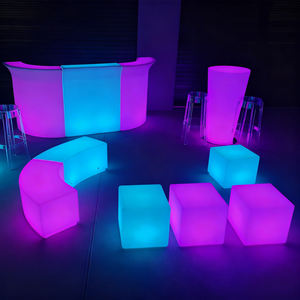 Móveis da barra usada/conjunto de móveis de plástico, controle remoto iluminado recarregável portátil exterior pátio cadeira de balcão - Product Image 5