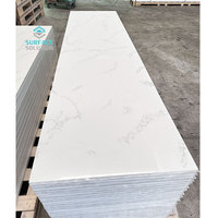 Comptoirs de salle de bain en marbre blanc artificiel sur mesure en gros, surface solide en acrylique composite Corian
