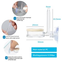 Diffuseur de CO2 pour aquarium, atomiseur en PC transparent pour aquarium planté, diffuseur de CO2 avec tube de 4 mm, ventouse, tête de brumisation à bulles fines