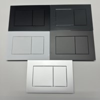 Panneau de toilette haut de gamme en ABS nickel satiné à double chasse mécanique par bouton-poussoir, pour salle de bain moderne, modèle OEM ODM M1001, facile à installer