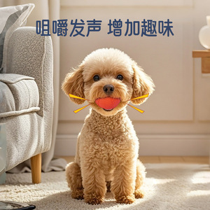 Pet Chew <b>Ball</b> Orange Rubber Teeth Cleaning Sound Making <b>Dog</b> Toy Large Size Interactive Training - Product Image 2