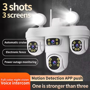 Nouvelle caméra de sécurité sans fil à triple objectif Wifi Ptz Speed Dome avec suivi automatique des personnes, vision nocturne couleur pour la maison, la ferme, le <span class=keywords><strong>garage</strong></span> - Product Image 6